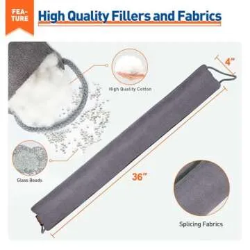 MAGZO Door Draft Stopper, 36 Inch Under Door Draft Blocker Noise Stopper, Weighted Wind Blocker Draf...