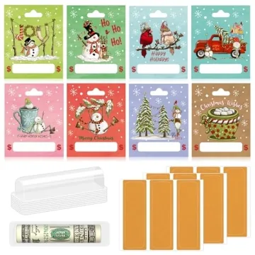 Anvianthor Christmas Money Holders for Cash - 8 Pack Money Holder for Cash Gift, Unique Christmas Ca...