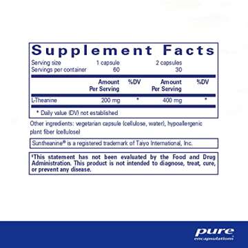 Pure Encapsulations L-Theanine - Amino Acid Supplement to Support Relaxation, Stress & Nervous Syste...