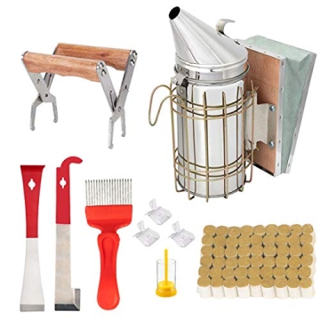 Beekeeping Tools Kit Set of 10 Bee Hive Smoker and Accessories