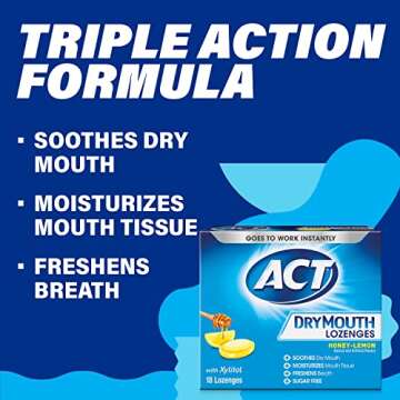 ACT Dry Mouth Lozenges Sugar Free Honey-Lemon Flavor