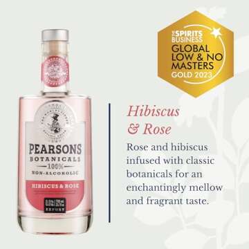 Pearsons Botanicals Hibiscus & Rose Non Alcoholic Gin, Award Winning Mellow and Fragrant Blend, Non ...