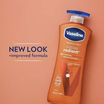 Vaseline Intensive Care Body Lotion Cocoa Radiant for Dry Skin Lotion Made with Ultra-Hydrating Lipids and Pure Cocoa Butter for a Long-Lasting, Radiant Glow 20.3 oz
