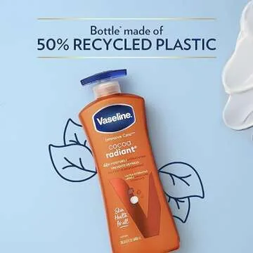 Vaseline Intensive Care Body Lotion Cocoa Radiant for Dry Skin Lotion Made with Ultra-Hydrating Lipids and Pure Cocoa Butter for a Long-Lasting, Radiant Glow 20.3 oz