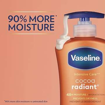 Vaseline Intensive Care Body Lotion Cocoa Radiant for Dry Skin Lotion Made with Ultra-Hydrating Lipids and Pure Cocoa Butter for a Long-Lasting, Radiant Glow 20.3 oz