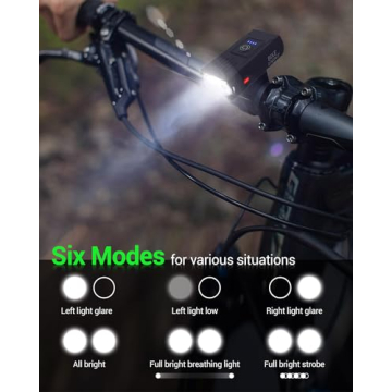 Victoper Bike Light, High Lumens Super Bright Bicycle Light, 6+4 Modes USB Rechargeable Bike Headlight & Tail Light Set, Waterproof Safety Bike Front & Rear Light for Road, Mountain, Night Riding