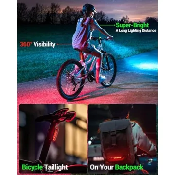 Victoper Bike Light, High Lumens Super Bright Bicycle Light, 6+4 Modes USB Rechargeable Bike Headlight & Tail Light Set, Waterproof Safety Bike Front & Rear Light for Road, Mountain, Night Riding