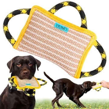 Durable Dog Bite Pillow 10 x 7 Inches - Safe Biting Pad with 3 Comfortable & Strong Handles - Tough ...