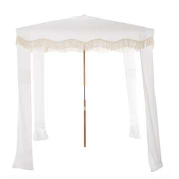 Bonzai Bonzai Fringe Beach Umbrella Cabana Canopy for Beach and Sports Events - Outdoor Pop-Up Caban...