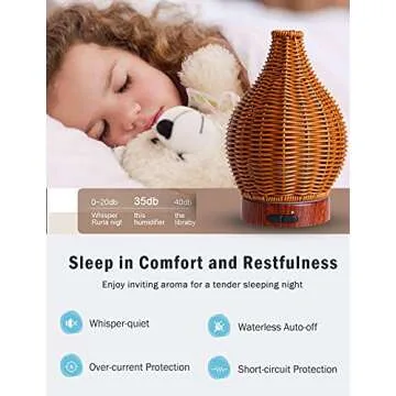Essential Oil Diffuser, Ultrasonic Diffuser 100ml Cool Mist Humidifier with Waterless Auto Shut Off, 15 Lighting Modes Aromatherapy Diffuser for Large Room,Office Brown_01