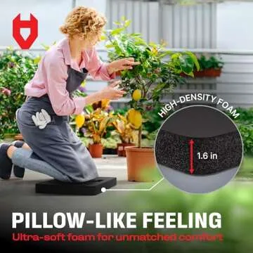 NoCry Extra Thick Professional Garden Kneeling Pad — Heavy Duty Anti-Slip Coating, Ultra Soft High Density Foam Cushion, Water & Dirt Resistant, Shock Absorbent Garden Kneeler