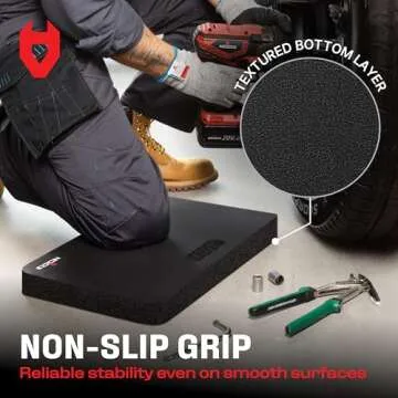 NoCry Extra Thick Professional Garden Kneeling Pad — Heavy Duty Anti-Slip Coating, Ultra Soft High Density Foam Cushion, Water & Dirt Resistant, Shock Absorbent Garden Kneeler