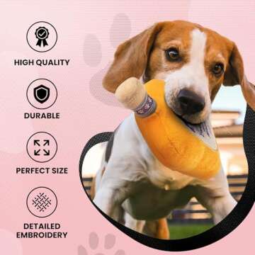 Dog Diggin Designs Libation Station Collection | Unique Squeaky Parody Plush Dog Toys – Shaken, Not Stirred