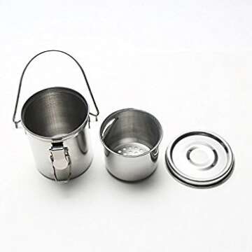 LI-GELISI Artist Portable Brush Washer Stainless Steel Portable Brush Cleaner (Medium, Silvery)