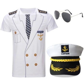 Gionforsy Captain Sailor Costume Set for Parties & Halloween
