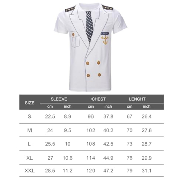 Gionforsy Captain Sailor Costume Set for Parties & Halloween