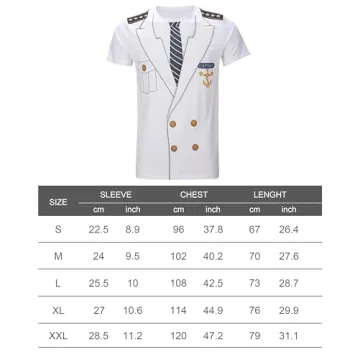Gionforsy Captain Sailor Costume Set for Parties & Halloween