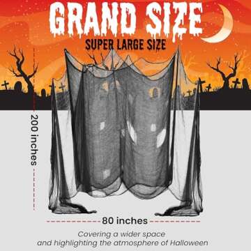 (48 x 240 in.) Halloween Creepy Cloth, DealKits Spooky Giant Cheese Cloth Tapestry for Halloween Par...