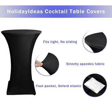Versatile HolidayIdeas Cocktail Table Covers - 2 Pack