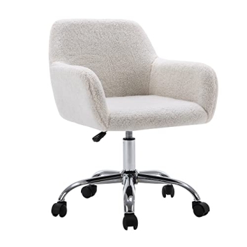 Chic KCC Faux Fur Swivel Desk Chair for Teens and Women