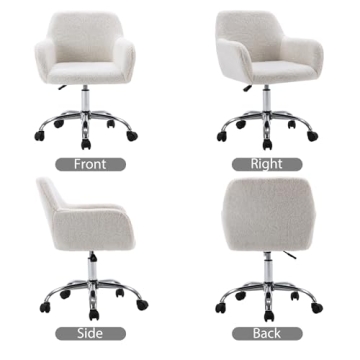 Chic KCC Faux Fur Swivel Desk Chair for Teens and Women