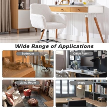 Chic KCC Faux Fur Swivel Desk Chair for Teens and Women