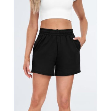 AUTOMET Women’s Casual Summer Sweat Shorts with Pockets