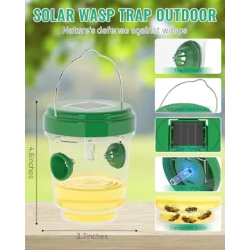 Solar-Powered 2 Pack Wasp Traps for Outdoor Pest Control