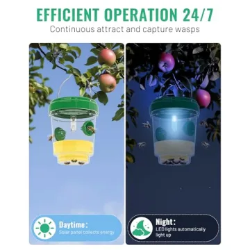 Solar-Powered 2 Pack Wasp Traps for Outdoor Pest Control