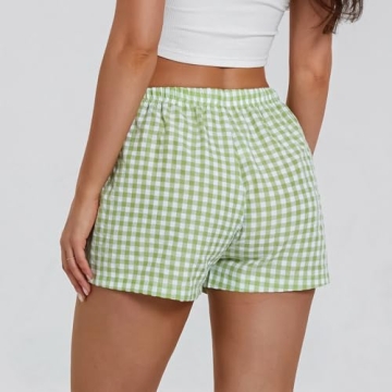 Women Y2K Plaid Shorts Perfect for Casual and Lounge Wear