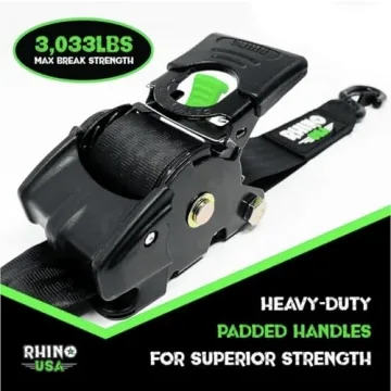 Rhino USA Heavy-Duty Ratchet Straps - 3,033lb Strength