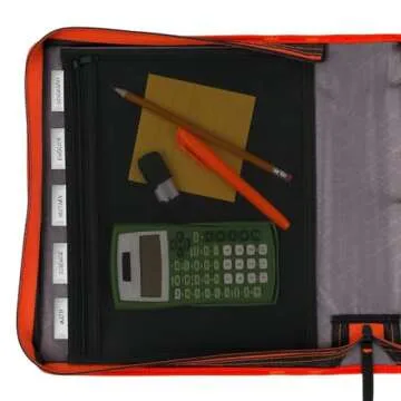 Five Star Zipper Binder, 2 Inch 3-Ring Binder for School, Expansion Panel, 580 Sheet Capacity, Red/Black (29052CE8)