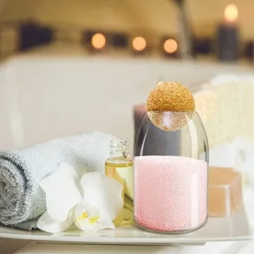 Elegant ANSQU Glass Storage Jars with Cork Lids