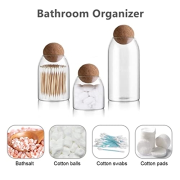 Elegant ANSQU Glass Storage Jars with Cork Lids