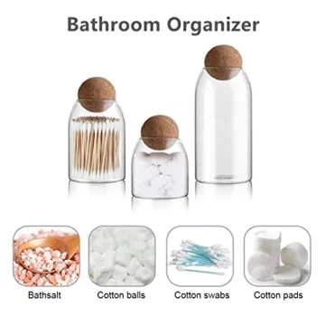 Elegant ANSQU Glass Storage Jars with Cork Lids