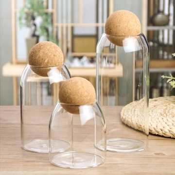 Elegant ANSQU Glass Storage Jars with Cork Lids