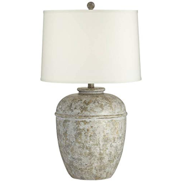 John Timberland Otero Rustic Table Lamp Gray Cream Shade