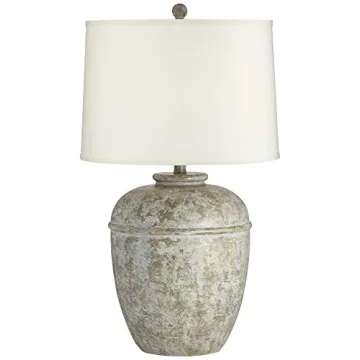 John Timberland Otero Rustic Table Lamp Gray Cream Shade