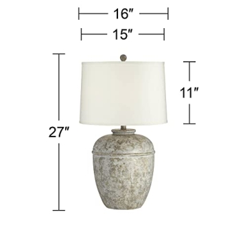 John Timberland Otero Rustic Table Lamp Gray Cream Shade