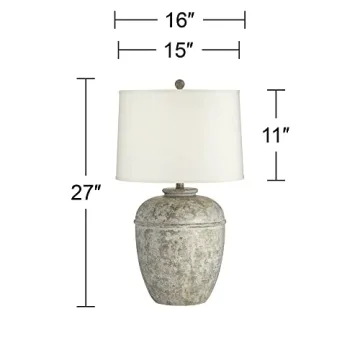 John Timberland Otero Rustic Table Lamp Gray Cream Shade