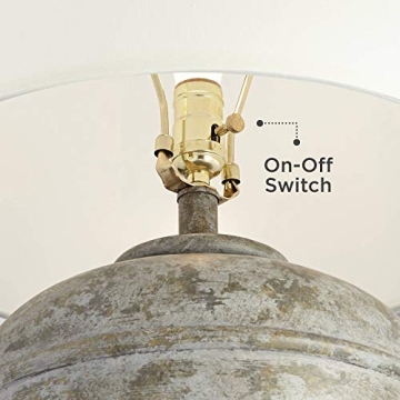 John Timberland Otero Rustic Table Lamp Gray Cream Shade