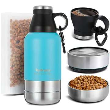 KOALA PAL 32oz Portable Dog Water Bottle w/Detachable Dog Bowls, Ideal for Travel and Outdoors