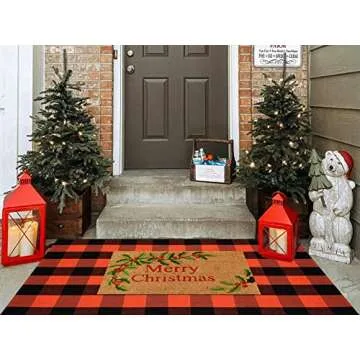 Fall Outdoor Plaid Rug - Perfect for Seasonal Home Decor