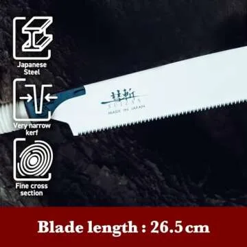 SUIZAN Kataba Single Edge Saw 10.5" - Professional Japanese Pullsaw Handsaw Woodworking Tools