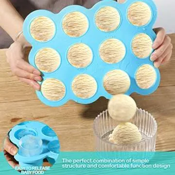 Potchen 3 Pcs Baby Food Storage Container 12 Cup Silicone Baby Food Freezer Tray with Lid Stackable Reusable Silicone Freezer Tray for Food Vegetable Fruit Puree and Breast Milk(Multicolor)