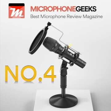 MAONO USB/XLR Podcast Dynamic Microphone, Studio Mic Kit with Volume Control, Shock Mount, Pop Filte...