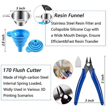 ELITECTK Resin 3D Printing Tool Kit Removal Tool Includes Silicone Pad, Tweezers, Files Set, Scrapers, Precision Knife and Pliers for 3D Print Cleaning Finishing