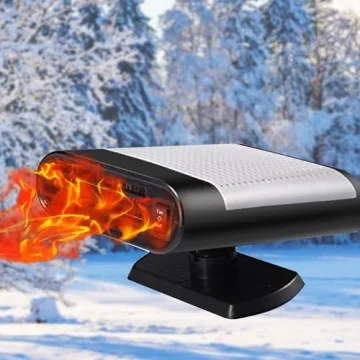 Car Heater, 12v Plug-In Heater, Portable Car Heater, Windshield Defrost Defogger, 360 Degree Angle A...