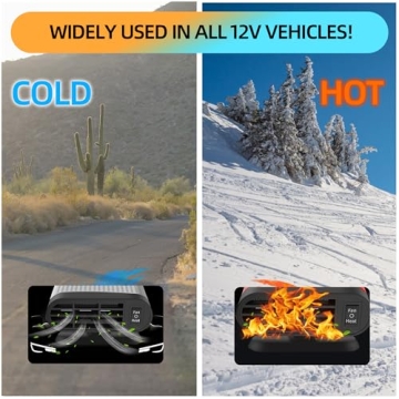 Car Heater, 12v Plug-In Heater, Portable Car Heater, Windshield Defrost Defogger, 360 Degree Angle Adjustment, Dual Air Outlet Heater, Provides Warmth In Winter, Universal For Cars And Trucks