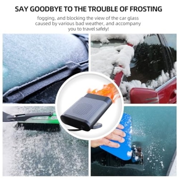 Car Heater, 12v Plug-In Heater, Portable Car Heater, Windshield Defrost Defogger, 360 Degree Angle Adjustment, Dual Air Outlet Heater, Provides Warmth In Winter, Universal For Cars And Trucks